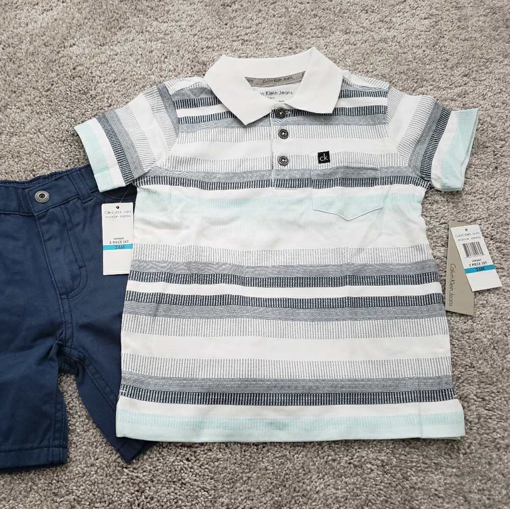✔️SOLD✔️Calvin Klein Baby Boy Shirt Shorts Set